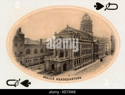 New York City - Playing card - Police HQ - Queen of Spades Stock Photo