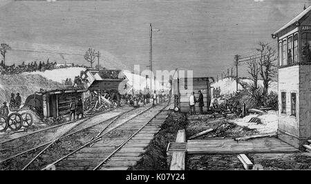 Railway accident at Abbot's Ripton, Cambridgeshire Stock Photo