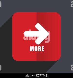 More flat design web vector icon. Red square sign on gray background in eps 10. Stock Vector