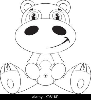 Cute Cartoon Hippo Stock Vector