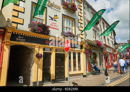 The ornate and colourful building façade of the Horseshoe Inn in the centre of Listowel, County Kerry, Ireland. Stock Photo