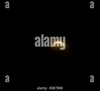 Solar Eclipse over Columbus, OH 8/21/17 between 1:10PM and 2:35PM EST Stock Photo