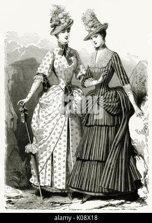 Women's country clothing 1886 Stock Photo