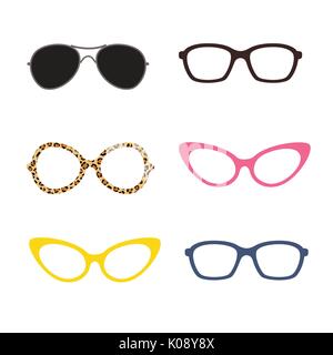 glasses in different colors and forms Stock Vector