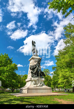 Statue of Major General Comte Jean de Rochambeau on Lafayette Square in Washington, D.C. Stock Photo