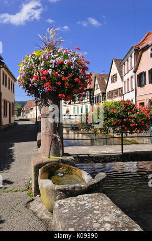 Fountain at the Lauter, Wissembourg, France Stock Photo