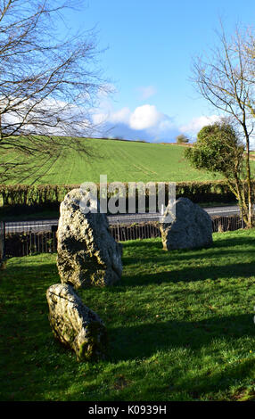 Winterbourne Abbas Nine Stones Ancient circle Stock Photo