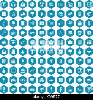 100 marketing icons sapphirine violet Stock Vector