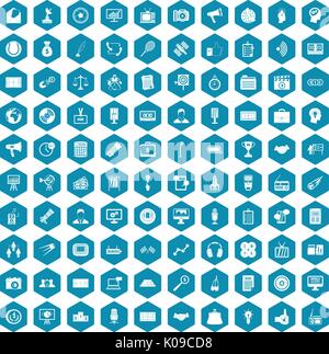100 media icons sapphirine violet Stock Vector