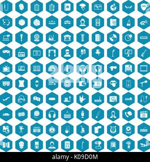 100 microphone icons sapphirine violet Stock Vector