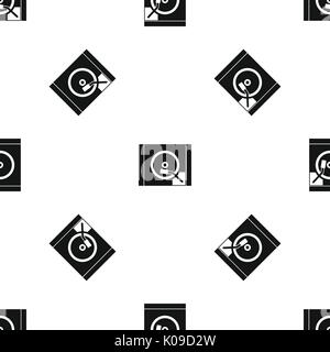 Turntable pattern seamless black Stock Vector