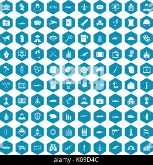 100 military icons sapphirine violet Stock Vector