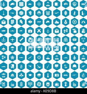 100 military journalist icons sapphirine violet Stock Vector