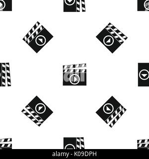 Clapperboard for movie shooting pattern seamless black Stock Vector
