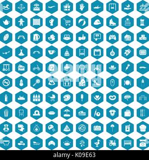 100 mother and child icons sapphirine violet Stock Vector