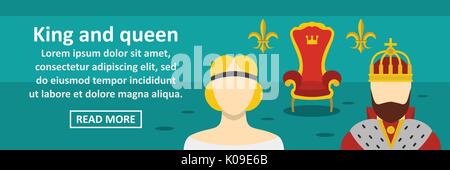 King and queen banner horizontal concept Stock Vector