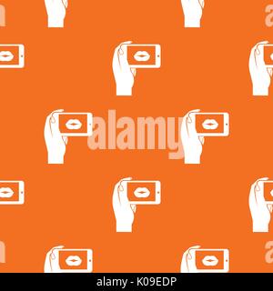 Female hand holding smartphone Stock Vector