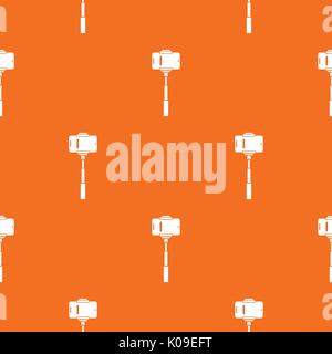 Mobile phone on a selfie stick pattern seamless Stock Vector