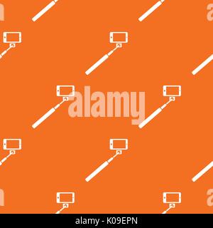 Selfie stick and smartphone pattern seamless Stock Vector