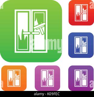 Window cleaning set collection Stock Vector