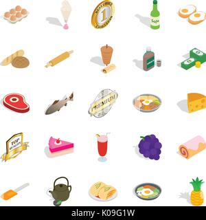 Verdure icons set, isometric style Stock Vector