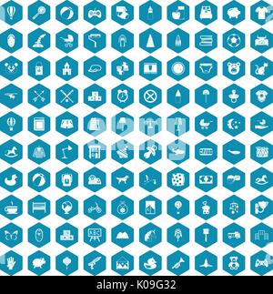 100 nursery icons sapphirine violet Stock Vector