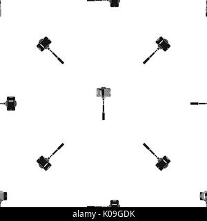 Mobile phone on a selfie stick pattern seamless black Stock Vector