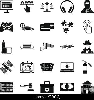 Software developer icons set, simple style Stock Vector