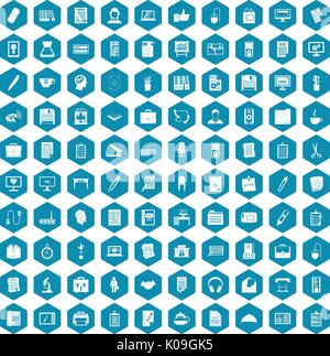 100 office icons sapphirine violet Stock Vector