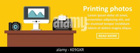 Printing photos banner horizontal concept Stock Vector