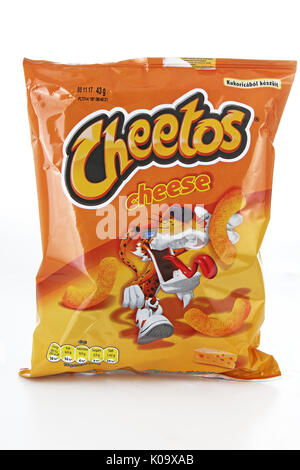 Cheetos cheese on isolated white studio background. Stock Photo