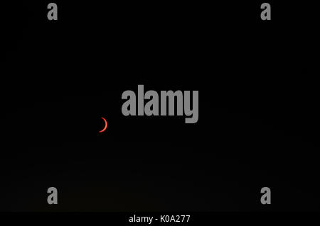 PARTIAL  ECLIPSE  August 21, 2017,  Greer  /  Greenville,  South Carolina , USA - Stock Photo
