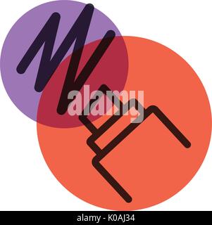 Stationery Office tool icon color mark Stock Vector