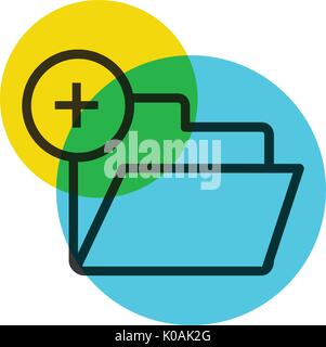 Folders icons color mark Stock Vector