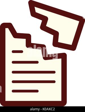 office paper torn cartoon styles icon Stock Vector