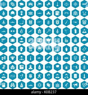 100 officer icons sapphirine violet Stock Vector
