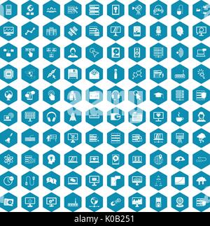 100 on-line seminar icons sapphirine violet Stock Vector