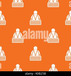Winter hat pattern seamless Stock Vector