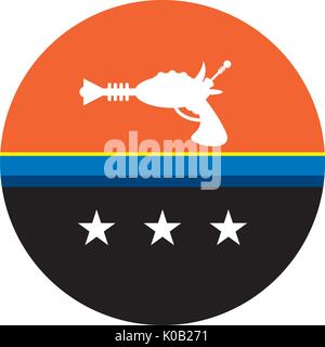 Retro Science Fiction Ray Gun with Stars Illustration Stock Vector