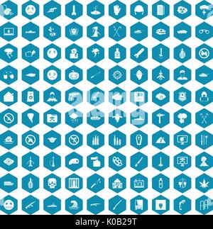 100 oppression icons sapphirine violet Stock Vector