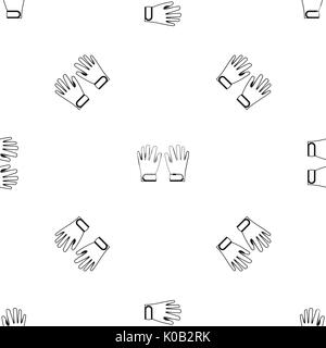 Winter gloves pattern seamless black Stock Vector