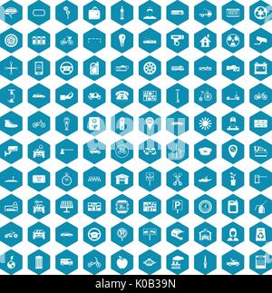 100 parking icons sapphirine violet Stock Vector