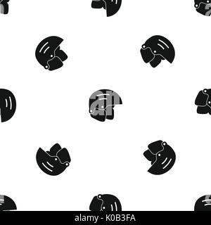 Snowboard helmets pattern seamless black Stock Vector