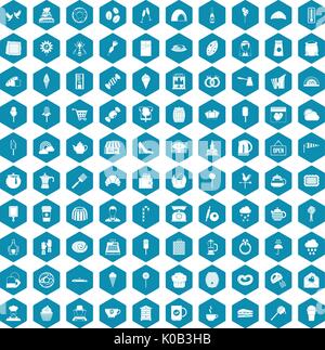 100 patisserie icons sapphirine violet Stock Vector