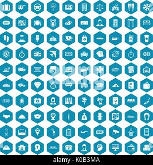 100 paying money icons sapphirine violet Stock Vector