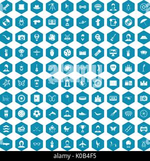 100 photo icons sapphirine violet Stock Vector