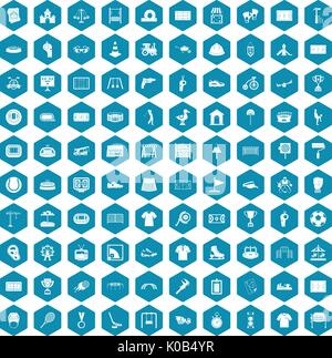 100 playground icons sapphirine violet Stock Vector