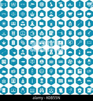100 police icons sapphirine violet Stock Vector