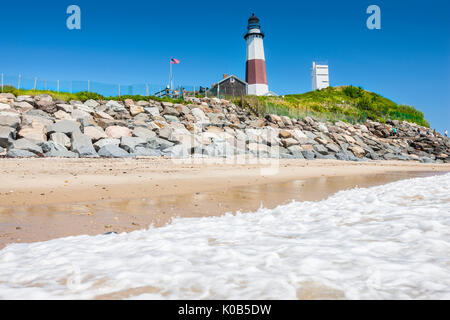 Montauk point lighthouse, Long Island Stock Photo