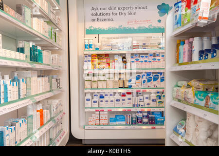 Medicine shelf in a chemists shop Stock Photo - Alamy